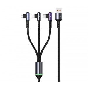 3in1 Right-angle 66W Fast Charging & Data Cable (L + C + M)