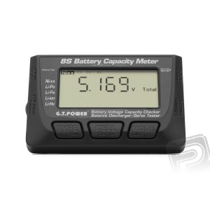 Tester LiPo akumulátorů 1-8S/servotester