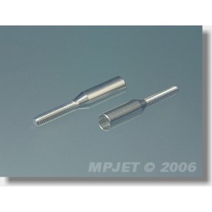 2038 Koncovka táhla Al pro carbon trubku 3mm/M2,5 2 ks