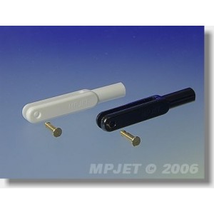 2124 Vidlička plast, l=44 mm, šířka drážky 3, čep pr.2,5, M3 Bílá 2ks