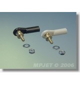 2451 Kulový čep V1, pr.7mm, M3/M3 Krátký Černý 6ks