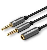 UGREEN 3.5mm Female to 2 male audio cable černý