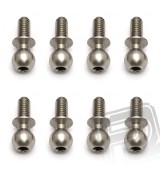 Kulové čepy, střibrné, 6mm, 8ks.