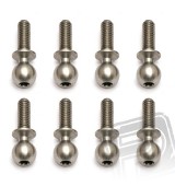 Kulové čepy, střibrné, 8mm, 8ks.