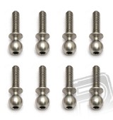 Kulové čepy, střibrné, 10mm, 8ks.