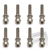 Kulové čepy, střibrné, 12mm, 8ks.