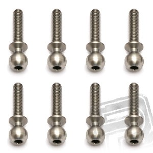 Kulové čepy, střibrné, 12mm, 8ks.