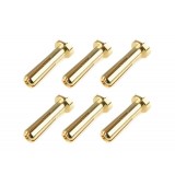 Bullit konektor 4.0mm - samec - s drážkou - pozlacený (6 ks.)