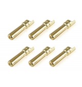 Bullit konektor 4.0mm - samec - s drážkou - pozlacený (6 ks.)