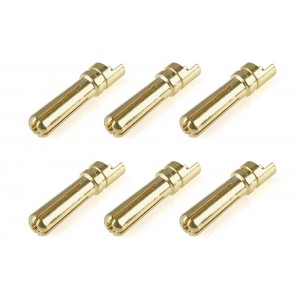 Bullit konektor 4.0mm - samec - s drážkou - pozlacený (6 ks.)