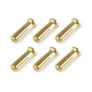 Bullit konektor 5.0mm - samec - s drážkou - pozlacený (6 ks.)