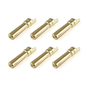 Bullit konektor 5.0mm - samec - s drážkou - pozlacený (6 ks.)