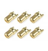 Bullit konektor 6.5mm - samec - s drážkou - pozlacený (6 ks.)