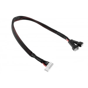 Balanční prodlužovák - 2x2S XH konekt. - nabíj. 6S XH zástrčka - silik. kabel 22AWG - 30cm