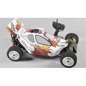 FG Leopard 2 Buggy 2wd 1/6 model, RTR 2,4 GHz LCD RC soupravou, bílo/červená karoserie