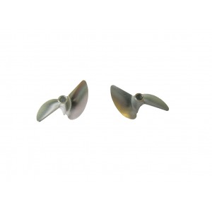 Závodní alu lodní šroub 2 listý, pravý a levý, 38,0mm/DOG DRIVE 3/16, 1 pár