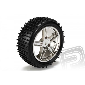 Gumy BUGGY komplet nalepené 1/10 - přední chrom, 2ks.