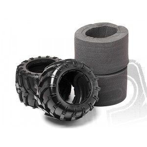 Tyres w/Inserts 2 Pcs (Blackout MT)