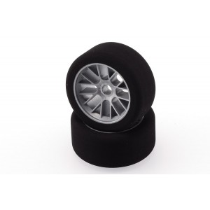 Mechové přední gumy, Pan Car 1/10, bílý disk, sh 37