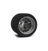 Mechové zadní gumy, PAN CAR 1/10, stříbrný disk, sh 37, 2 ks.