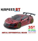 HSP GT 1/10 2,4 GHz Brushed On-road, Červený