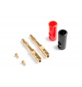 Banánek 4mm GOLD šroubovací (černý+červený)
