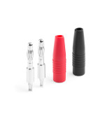 Banánek 4mm Silver pájecí (černý+červený)