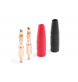 Banánek 4mm GOLD pájecí (černý+červený)