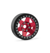 1.9'' Hliníkové beadlock disky šestipaprskové pro 1/10 crawler/expedice červené - 2 ks