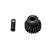 Ocelový motorový pastorek 21 zubů, modul 32DP s 5mm vrtáním a 3,17mm adaptérem