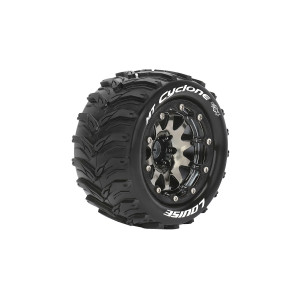 MT-CYCLONE SOFT 1/10 1/2 offset 12mm hex Black Chrome Bead-Lock Rims
