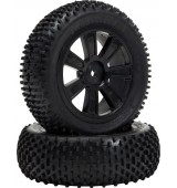 VTEC Kamikaze 4WD přední, nalepené gumy na černých diskách - 1/10 Buggy J-směs
