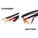 2S černý nabíjecí kabel G4/G5 - dlouhý 30cm - (4mm, 3-pin XH)