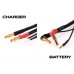 2S černý nabíjecí kabel G4/G5 - krátký 30cm - (4mm, 3-pin EH)