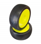1/8 MICRO PIN COMPETITION OFF ROAD gumy nalepené gumy, HYPER SOFT směs, žluté disky, 2ks.