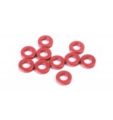SWORKz hliníkové podložky 3x6x1.5mm, červené, 10 ks.