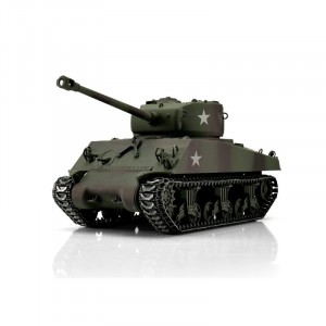 TORRO tank PRO 1/16 RC M4A3 Sherman 76mm maskovací kamufláž - infra IR - kouř z hlavně