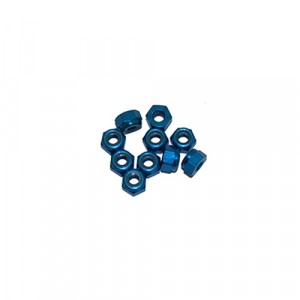 3 mm. alu samojistné matičky modré (10 ks.)