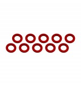 3x6x0,5mm alu podložky červené (10 ks.)
