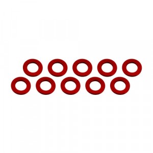3x6x0,5mm alu podložky červené (10 ks.)
