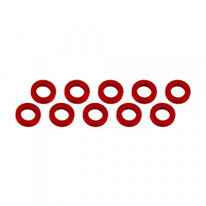 3x6x1mm alu podložky červené (10 ks.)