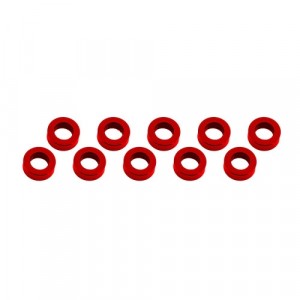 3x6x2mm alu podložky červené (10 ks.)