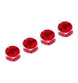 Hliníkové HEX unašeče kola 12x6mm, 4ks, červený