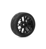 Spec T CS Wheel Offset 3 Black w/Tire 4ks pro 1/10 Silniční