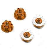 Hliníkové matice kol Lock Nut 4ks - Oranžové