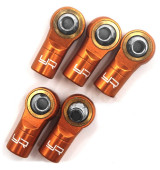 Kovový AL kulový čep M3, 5ks, Oranžový, opačný závit
